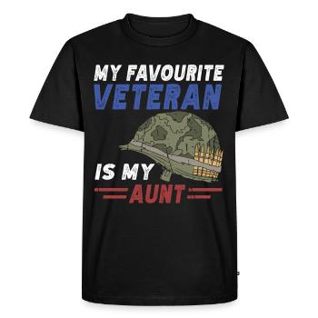 Mon vétéran préféré est ma tante militaire - T-shirt Premium bio Homme - noir - Devant - Nico (187cm)