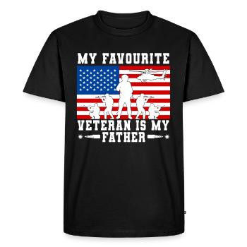 My favorite veteran is my father military - Men's Premium Organic T-Shirt - black - Front - Nico (187cm)