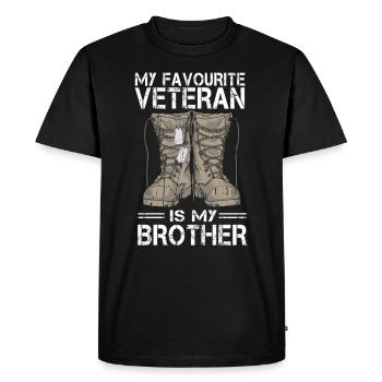 Mon vétéran préféré est mon frère militaire - T-shirt Premium bio Homme - noir - Devant - Nico (187cm)