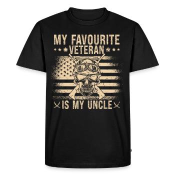 My favorite veteran is my uncle military - Men's Premium Organic T-Shirt - black - Front - Nico (187cm)