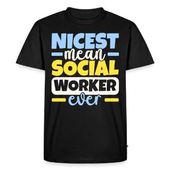 Le plus beau travailleur social de tous les temps Job Soz - T-shirt Premium bio Homme - noir - Devant - Nico (187cm)