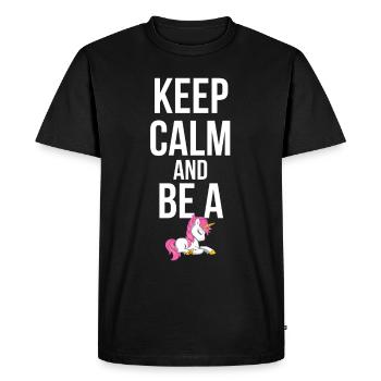 Einhorn Restez calme et soyez une licorne - T-shirt Premium bio Homme - noir - Devant - Nico (187cm)