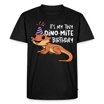 Funny bearded dragon - Men's Premium Organic T-Shirt - black - Front - Nico (187cm)