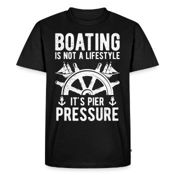 Fun boat trip - Men's Premium Organic T-Shirt - black - Front - Nico (187cm)