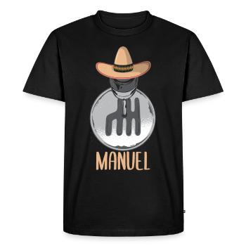 Funny Car Manual Shift lever knob on Sombrero - Men's Premium Organic T-Shirt - black - Front - Nico (187cm)