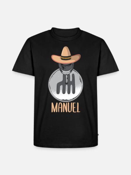 Funny Car Manual Shift lever knob on Sombrero - Men's Premium Organic T-Shirt - black