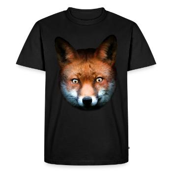 Fuchs Rotfuchs Tierisch Tiermotiv Kinder - Männer Premium Bio T-Shirt - Schwarz - Vorne - Nico (187cm)