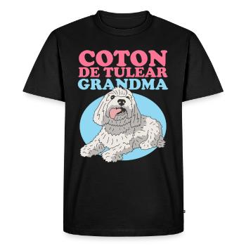 Coton de Tuléar Grand-mère Propriétaire de Chien Cadeau - T-shirt Premium bio Homme - noir - Devant - Nico (187cm)