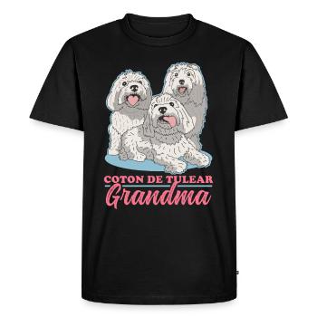Coton de Tuléar Grand-mère | Cadeau de propriétaire de chien - T-shirt Premium bio Homme - noir - Devant - Nico (187cm)
