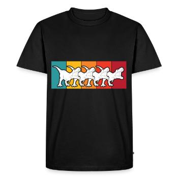 T-Rex Retro Dinos Dinosaures du Crétacé - T-shirt Premium bio Homme - noir - Devant - Nico (187cm)