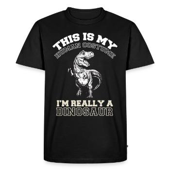 T-Rex Costume Dino Dinosaure du Crétacé - T-shirt Premium bio Homme - noir - Devant - Nico (187cm)