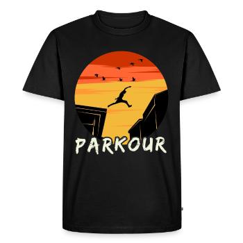 parkour - T-shirt Premium bio Homme - noir - Devant - Nico (187cm)
