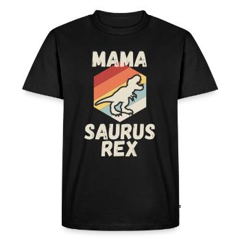 Mama Saurus T-Rex Mère Dino Dinosaure - T-shirt Premium bio Homme - noir - Devant - Nico (187cm)