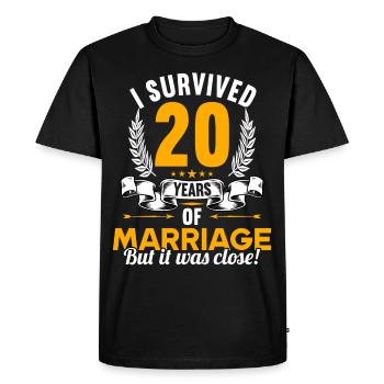 J’ai survécu à 20 ans de mariage 20e anniversaire de mariage - T-shirt Premium bio Homme - noir - Devant - Nico (187cm)