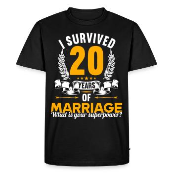 J’ai survécu à 20 ans de mariage 20e anniversaire de mariage - T-shirt Premium bio Homme - noir - Devant - Nico (187cm)