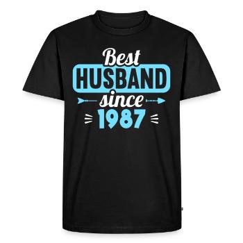 Best Wife Best Husband since 1987 - Men's Premium Organic T-Shirt - black - Front - Nico (187cm)