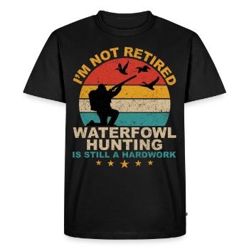 Funny Waterfowl Hunt Retro - Men's Premium Organic T-Shirt - black - Front - Nico (187cm)