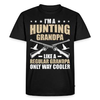 Funny Waterfowl Hunting Grandpa - Men's Premium Organic T-Shirt - black - Front - Nico (187cm)