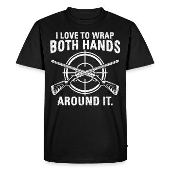 Drôle de chasseur de chasse Drôle - T-shirt Premium bio Homme - noir - Devant - Nico (187cm)