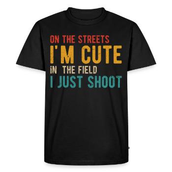 Drôle de chasse pour les chasseurs - T-shirt Premium bio Homme - noir - Devant - Nico (187cm)