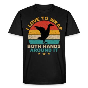 Drôle drôle de chasse au canard sous - T-shirt Premium bio Homme - noir - Devant - Nico (187cm)