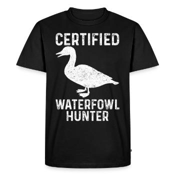 Drôle de chasse au canard - T-shirt Premium bio Homme - noir - Devant - Nico (187cm)