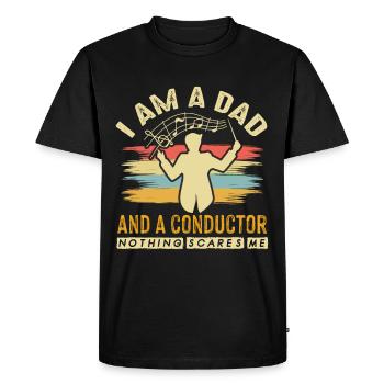 Chef d’orchestre Papa Orchestre de concert Musiciens - T-shirt Premium bio Homme - noir - Devant - Nico (187cm)