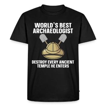 Best Archaeologist Artifact Funny Archaeology - Men's Premium Organic T-Shirt - black - Front - Nico (187cm)