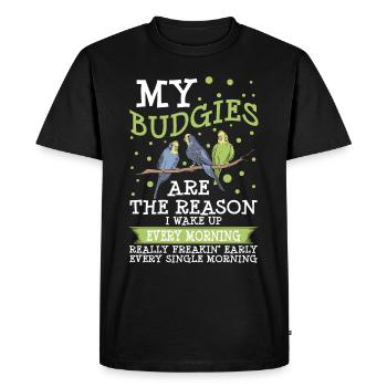 Ma perruche Perroquet Perruche - T-shirt Premium bio Homme - noir - Devant - Nico (187cm)