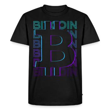 Bitcoin Cryptocurrency Crypto Retro Gift - Men's Premium Organic T-Shirt - black - Front - Nico (187cm)