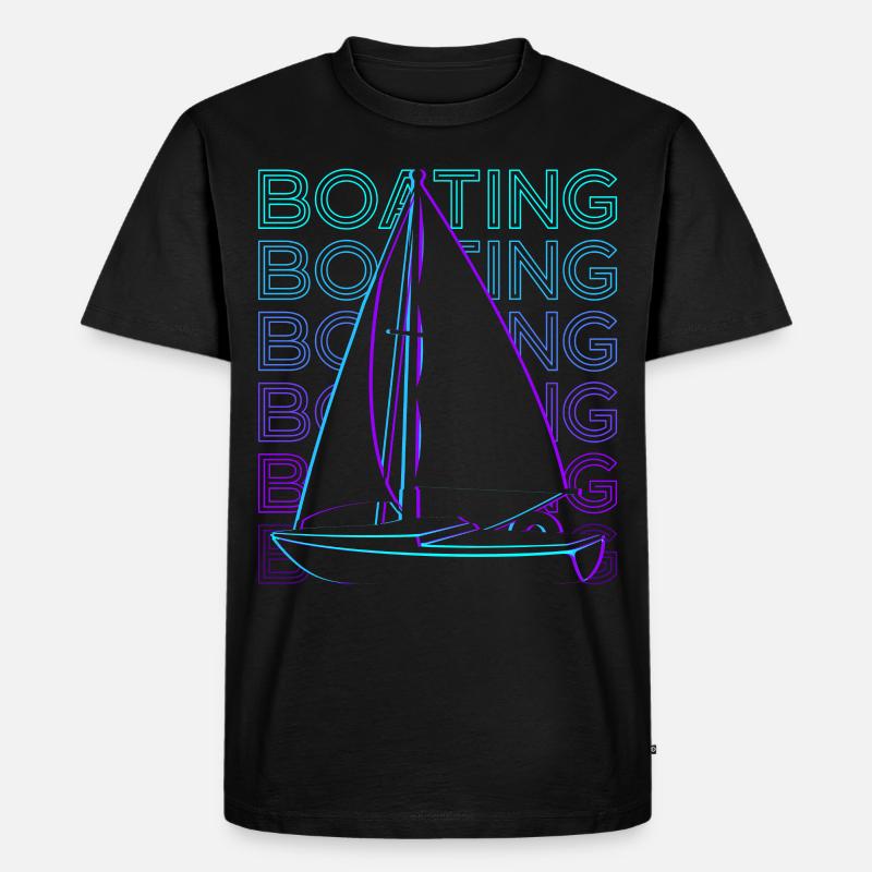 Bootfahren Segelboot Retro Geschenk - Männer Premium Bio T-Shirt - Schwarz