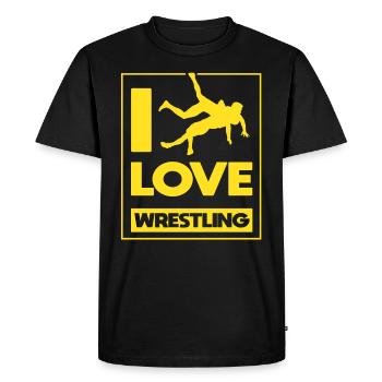 J’aime Wrestling Wrestling Wrestling Wrestlers - T-shirt Premium bio Homme - noir - Devant - Nico (187cm)