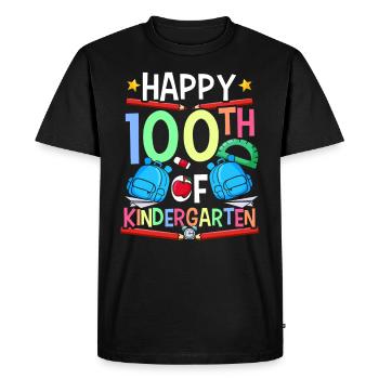 Happy 100 days in kindergarten 100 days - Men's Premium Organic T-Shirt - black - Front - Nico (187cm)