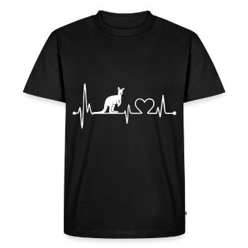Kangaroo Heartbeat Australie Faune Rétro - T-shirt Premium bio Homme - noir - Devant - Nico (187cm)