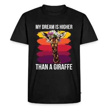 Giraffe Dream Africa Giraffe Savannah - Men's Premium Organic T-Shirt - black - Front - Nico (187cm)