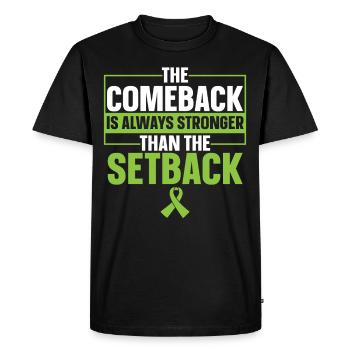The comeback is always stronger than the setback - Men's Premium Organic T-Shirt - black - Front - Nico (187cm)