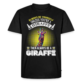 Girafe Soyez vous-même Safari Afrique Jungle - T-shirt Premium bio Homme - noir - Devant - Nico (187cm)