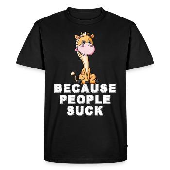 Evil Giraffe Africa Safari Savannah - Men's Premium Organic T-Shirt - black - Front - Nico (187cm)
