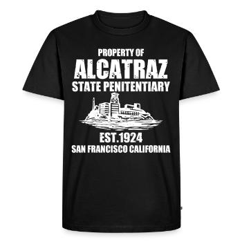 San Francisco Alcatraz Property of California - Men's Premium Organic T-Shirt - black - Front - Nico (187cm)