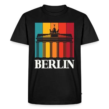 Berlin Retro Brandenburg Gate Allemagne - T-shirt Premium bio Homme - noir - Devant - Nico (187cm)
