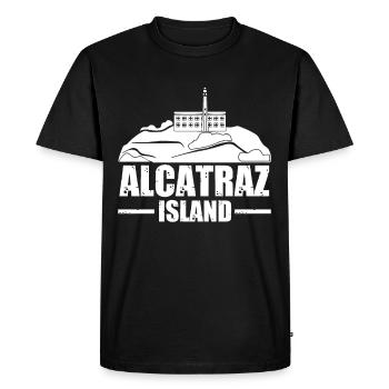 Alcatraz Island in San Francisco California - Men's Premium Organic T-Shirt - black - Front - Nico (187cm)