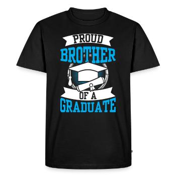 Fier frère d’un diplômé diplômé - T-shirt Premium bio Homme - noir - Devant - Nico (187cm)