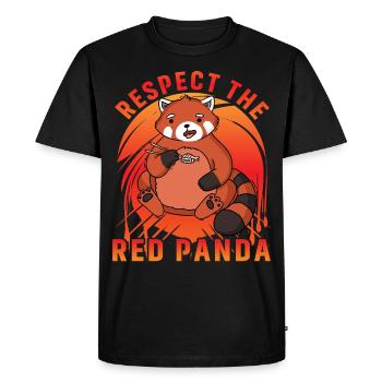 Respect the Red Panda - Men's Premium Organic T-Shirt - black - Front - Nico (187cm)