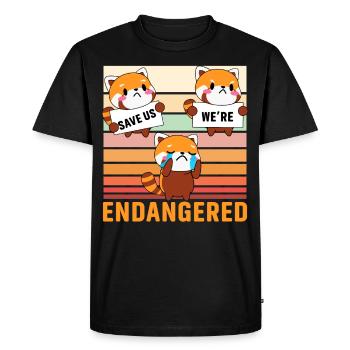 Sauvez-nous, nous sommes en danger - T-shirt Premium bio Homme - noir - Devant - Nico (187cm)