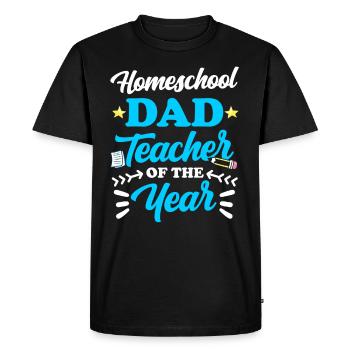 Homeschool Papa Enseignant de l’année Homeschooling - T-shirt Premium bio Homme - noir - Devant - Nico (187cm)