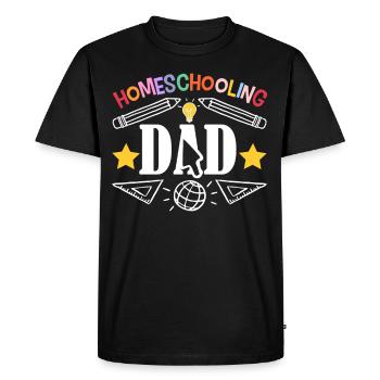 Homeschooling Papa Fête des pères Homeschool Père - T-shirt Premium bio Homme - noir - Devant - Nico (187cm)