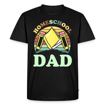Homeschool Papa Homeschooling Fête des pères - T-shirt Premium bio Homme - noir - Devant - Nico (187cm)