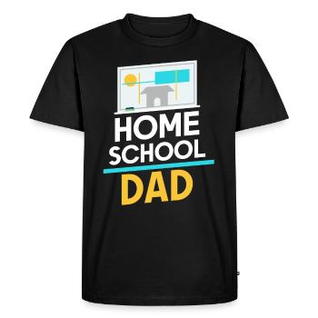 Homeschooling Papa Fête des pères Homeschool Père - T-shirt Premium bio Homme - noir - Devant - Nico (187cm)