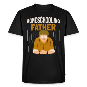 Père qui enseigne à papa l’école à la maison - T-shirt Premium bio Homme - noir - Devant - Nico (187cm)
