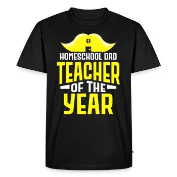 Homeschooling Papa Enseignant de l’année Homeschool - T-shirt Premium bio Homme - noir - Devant - Nico (187cm)